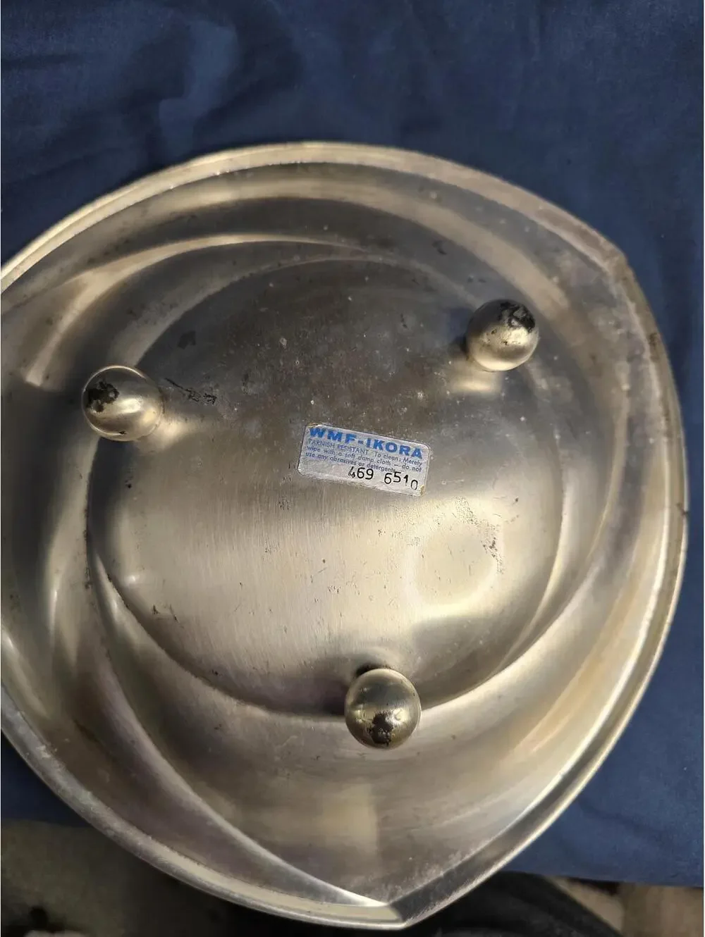 Vintage Footed WMF Ikora Silver Plated Art Nouveau 3 Sided Bowl